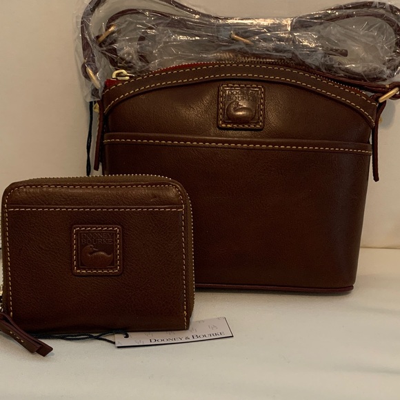 Dooney & Bourke Handbags - NWT - Dooney & Bourke Rich Chestnut Brown Florentine Leather Bag and Wallet